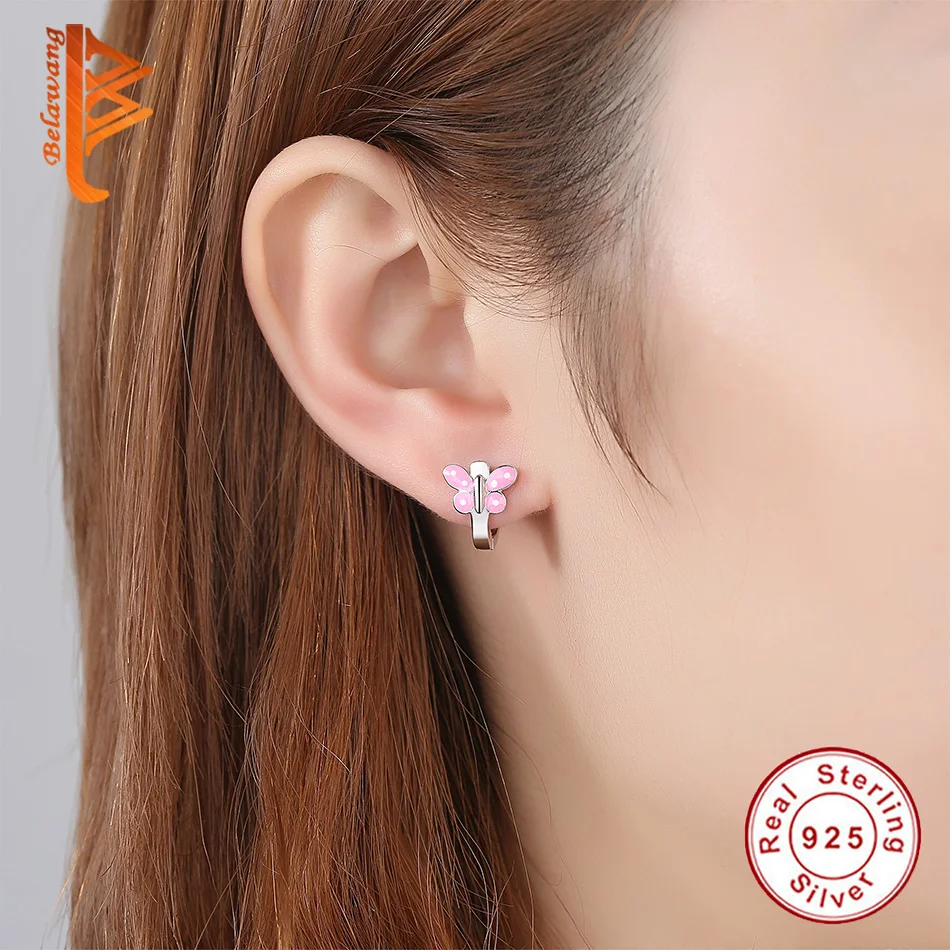 Wholesale 5PCS 925 Sterling Silver Animal butterfly Stud Earrings for Women Earrings Silver Jewelry Fashion Gift