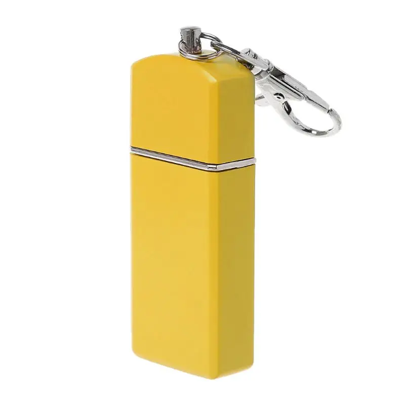 Цвет: желтый Portable Mini Pocket Ashtray Windproof Cases Key-chain Outdoor Smoking Accessory - Цвет: Цвет: желтый