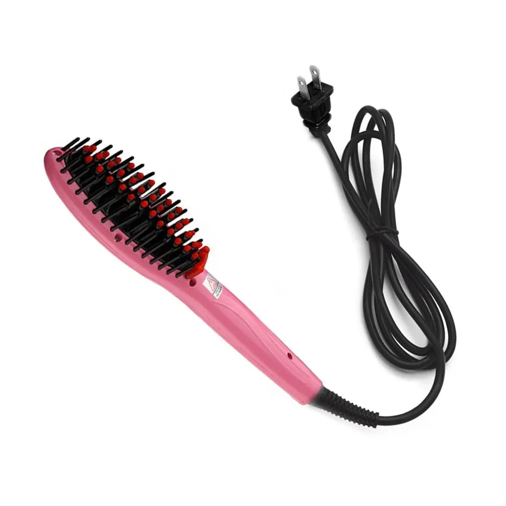 US Plug Pink Щетка для волос, быстрый выпрямитель для волос, расческа для волос, электрическая расческа, расческа, Утюги, авто прямые расчески для волос, щетка, подарки - Цвет: US Plug Pink