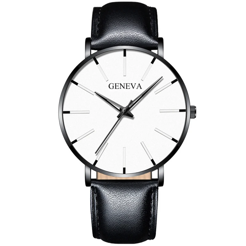 2022 Geneva Minimalist Watch Men Ultra Thin Blue Stainless Steel Mesh Belt Watches Man Business Casual Quartz Wrist Watch 