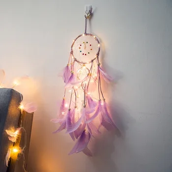 

WENHSIN Dream Catcher Dreamcatcher 20LED Holiday Lighting Girl Bedroom Bell Romantic Hanging Decoration Fairy Strings Light Lamp