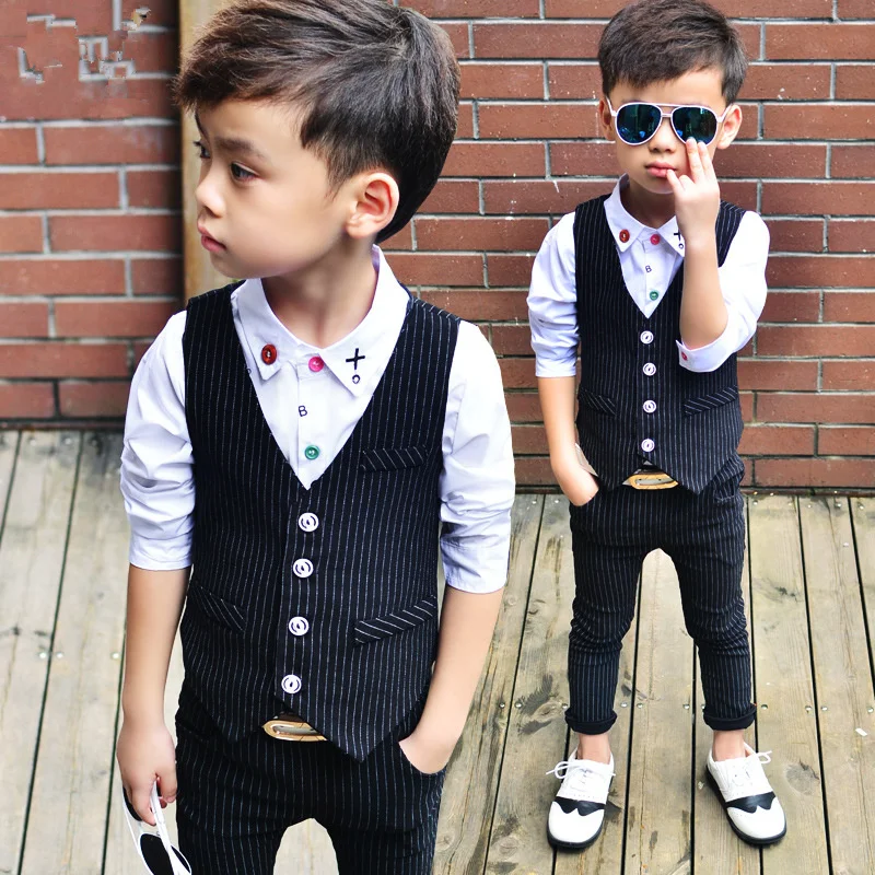 

Fashion Boys Gentleman Suit Regular Boy Suits Formal Blazers 2 Piece Suits (vest+pants) Costume For Boy clothing sets Weddings