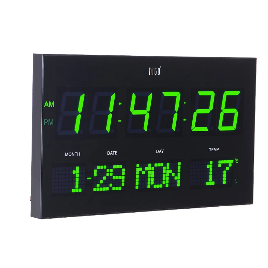  Large Digital Wall Clock Modern Design Large LED Screen Temperature Calendar Clock Oversize Time Cl - 4000149020500