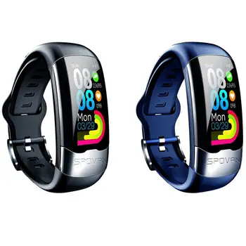 

2 Pcs Smart Bracelet USB Heart Rate Detection Wristband for Blood Pressure Blood Oxygen Smart Watch Blue & Black