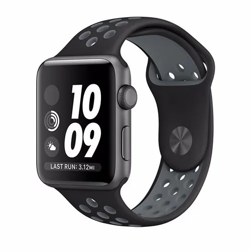 Силиконовый ремешок для apple watch band 4 5 3 42 мм 38 мм correa iwatch band 4 44 мм 40 мм спортивный браслет Nike аксессуары для apple watch - Цвет ремешка: black gray 8