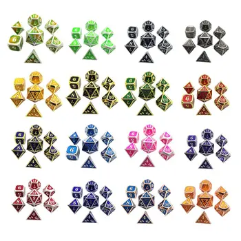 

7 Pcs/set Mini Metal Dices Set Number Dial Desktop Table Board Game Accessories