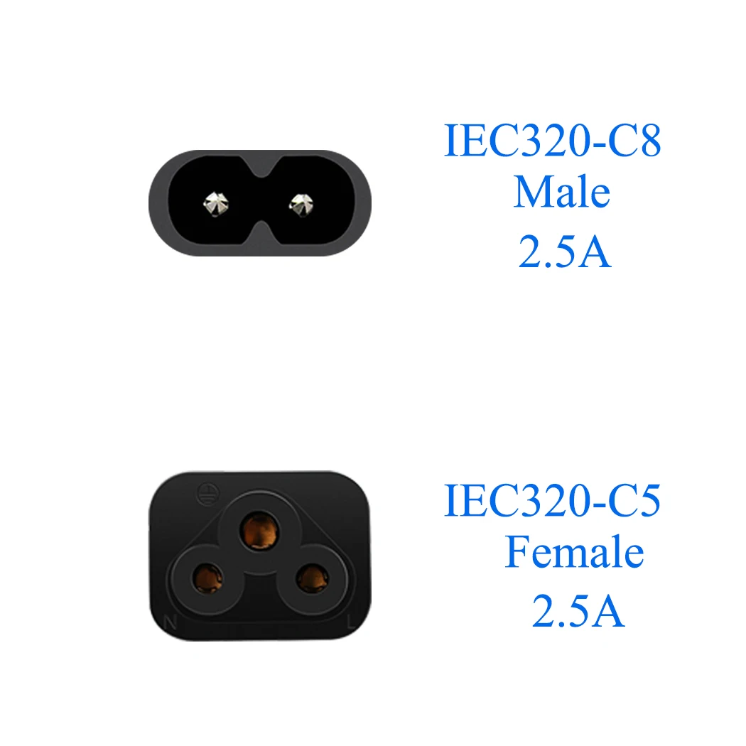 Адаптер JORINDO IEC 320 C5 к C8, адаптер питания IEC 320 C8 к C5, адаптер питания EC 3Pin мама к 2Pin папа Женский адаптер питания