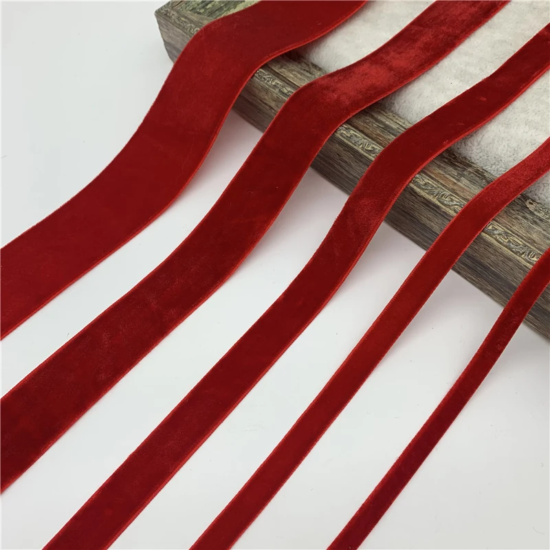 6mm-38mm Red Velvet Ribbon For Handmade Gift Bouquet Wrapping Supplies Home Party Decorations Christmas Ribbons