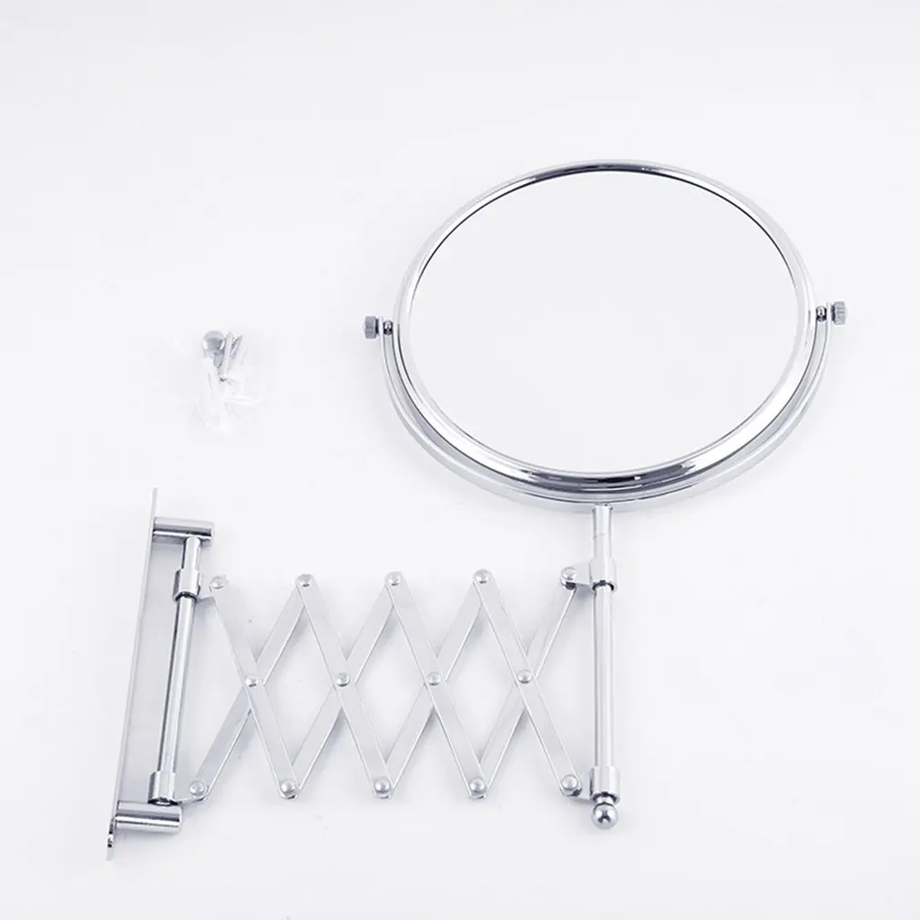 Led Telescopic Wall Mirror Home Hotel Metal Folding Mirror Generation Fashion Gift Single-Sided Bathroom Wall Aluminum Mirror