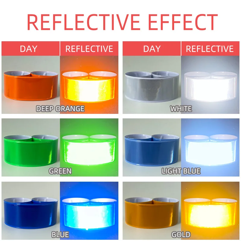 Reflective Wristband 32CM Slap Band Promotional Gifts Armband For Running Bicycle Riding Safety Visibility
