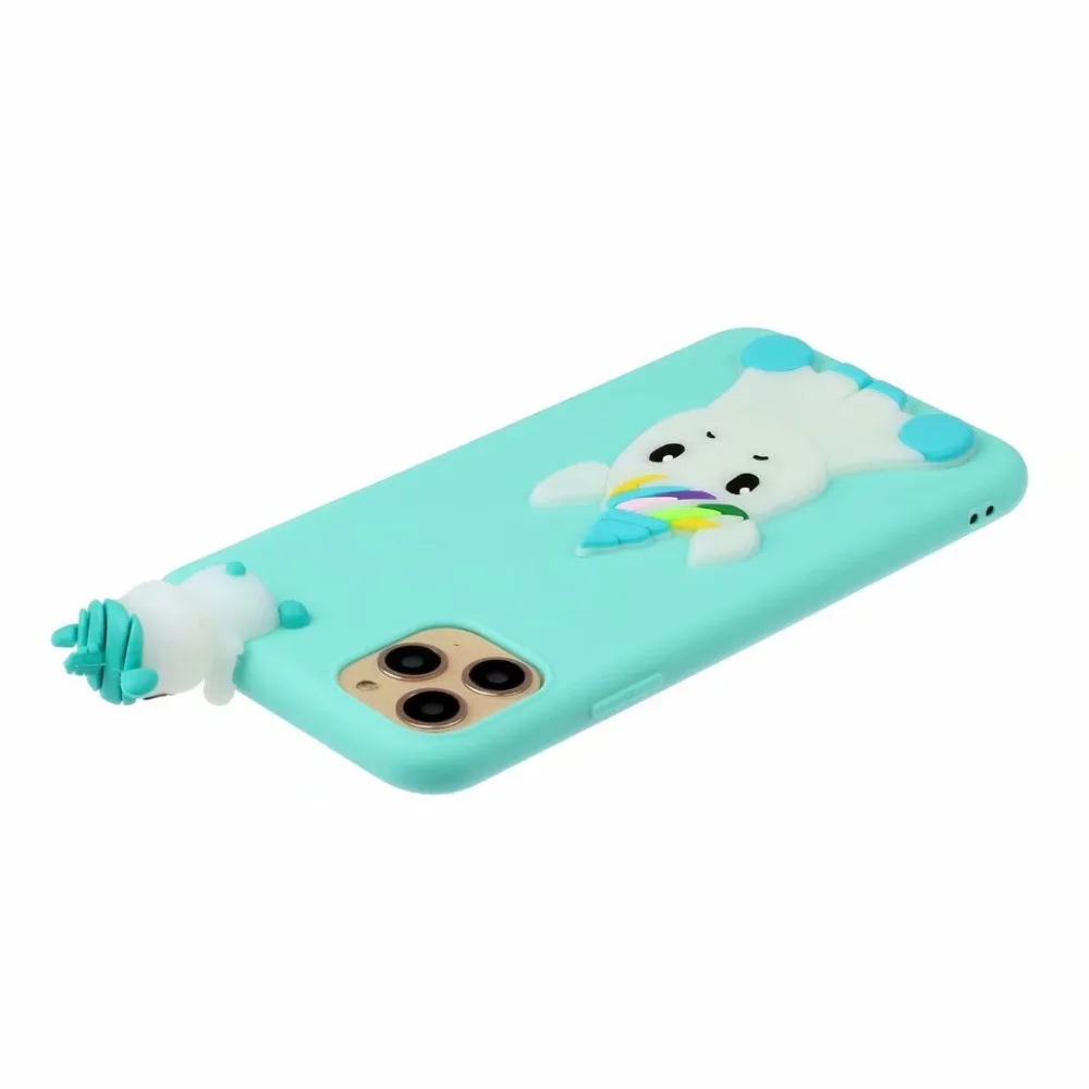 Для iPhone 11 Pro XS Max XR X 6S 7 8 Plus чехол 3D единорог Capinha Funda женский Мягкий силиконовый чехол