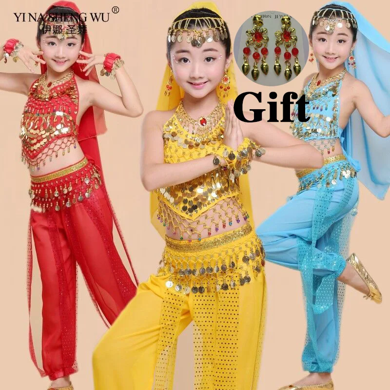 Детские костюмы для танца живота набор восточных танцев девочек индийская