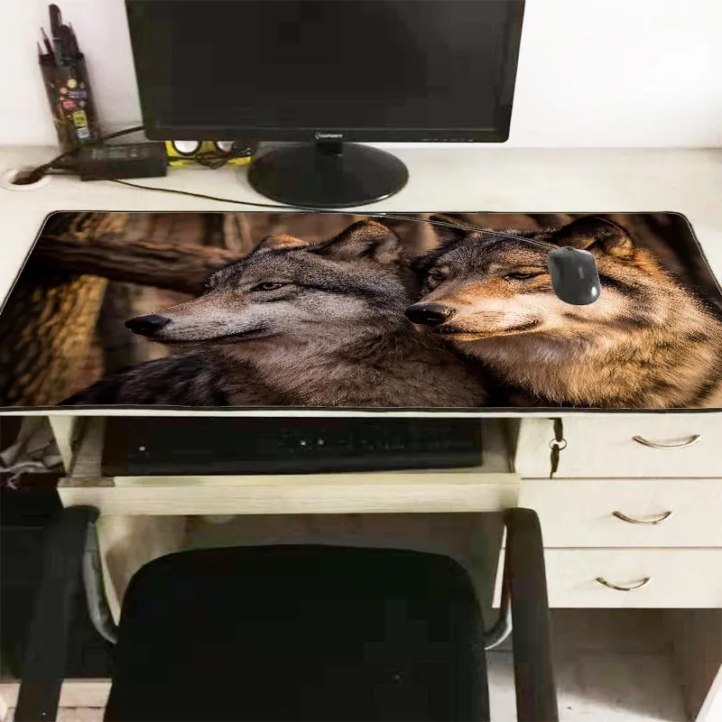  Large Gaming Wolf Light Forest Wild Design Pattern Computer Locking Edge Mousepad Gaming Mouse Pad 