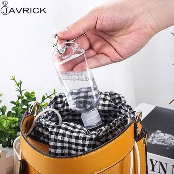 

5Pcs 30ml 50ml Empty Hand Sanitizer Travel Size Holder Hook Keychain Carriers Flip Cap Reusable Portable Empty Bottles