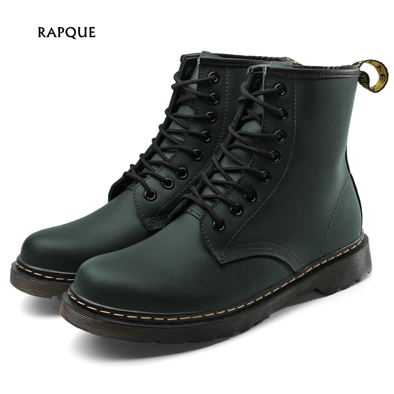 

Boots Man Genuine Leather Ankle Men unisex Motorcycle Big Size Men Shoes Martins Boots Women White Blue Green Top Quality 35-47