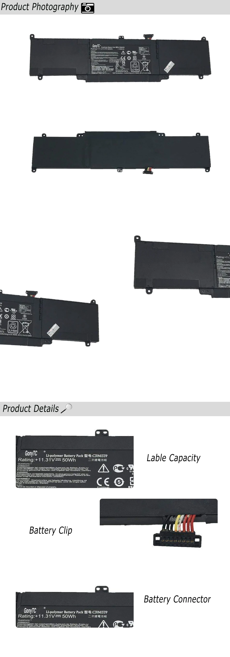 GONYTC C31N1339 аккумулятор для ноутбука ASUS Transformer Book Flip TP300LA TP300LD TP300LJ TP300UA Q302L Q302LA TP300UA Q302L Q302LA