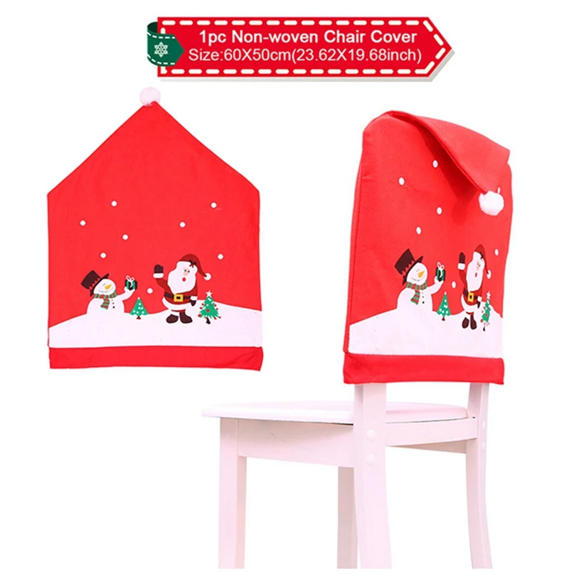 HUIRAN Merry Christmas Elk Wooden Print Rolling Pin Christmas Decorations for Home Navidad Noel Dessert Tools New Year - Цвет: Chair Cover