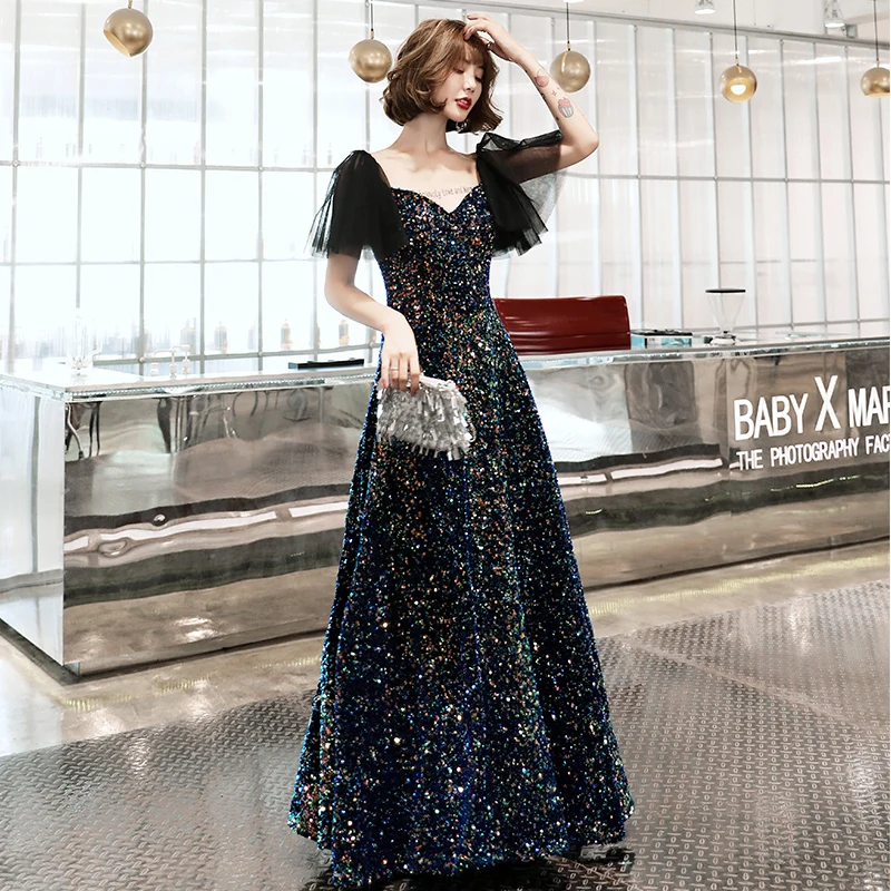 Платья для выпускного вечера с v-образным вырезом и блестками,, Vestidos De Gala, блестящие длинные вечерние платья, роскошные, Arabia Vestido Formatura Robe De Soiree