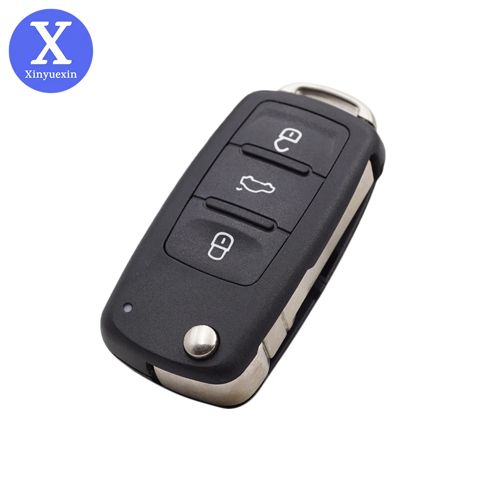Xinyuexin ключ оболочка подходит для VOLKSWAGEN VW Golf 6 Polo Passat флип ключ для сиденья для SKODA 3 Кнопка Автомобильный ключ оболочка Замена чехол