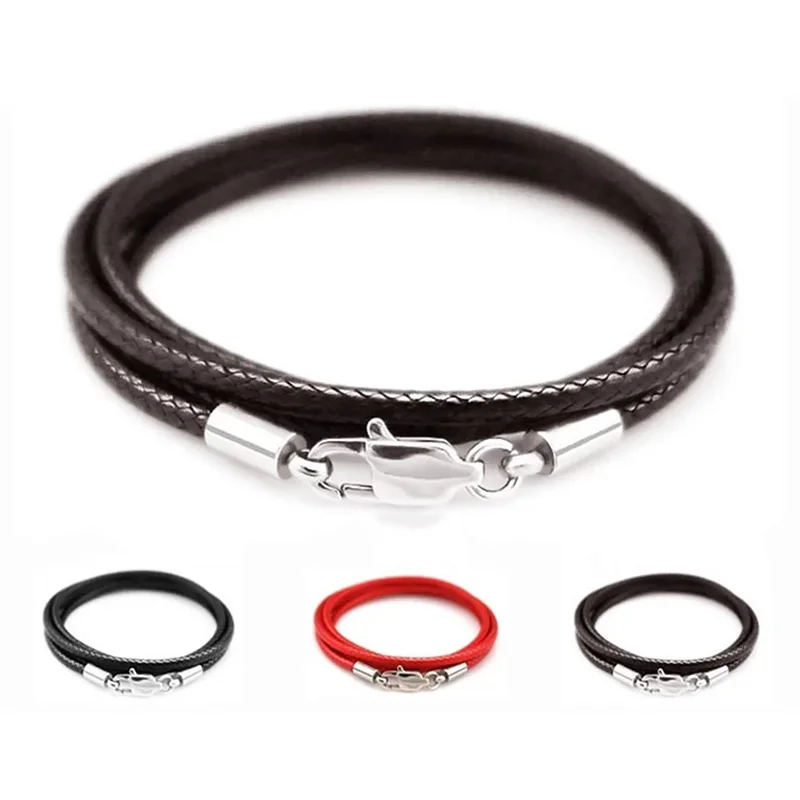 

Braided Leather Cord for DIY Lanyard Pendant Necklace Making String Rope Thread Jewelry Making Stainless Steel Lobster Clasp