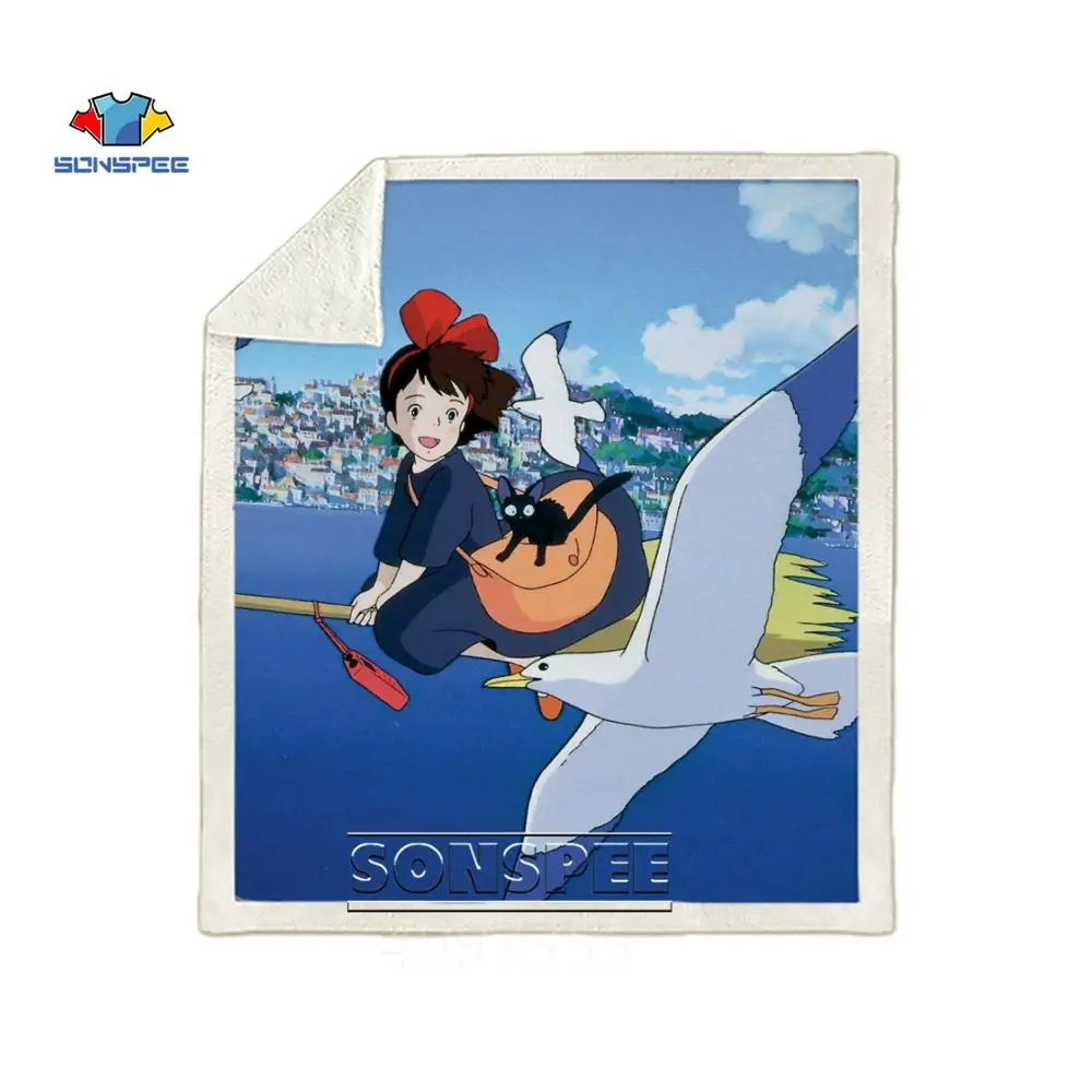 SONSPEE Kiki Takkyubin, классическое аниме, Harajuku, для детей и взрослых, 3d принт, одеяло, диване, Стёганое одеяло, зимний, сохраняющий тепло, постельные принадлежности, одеяло для сна