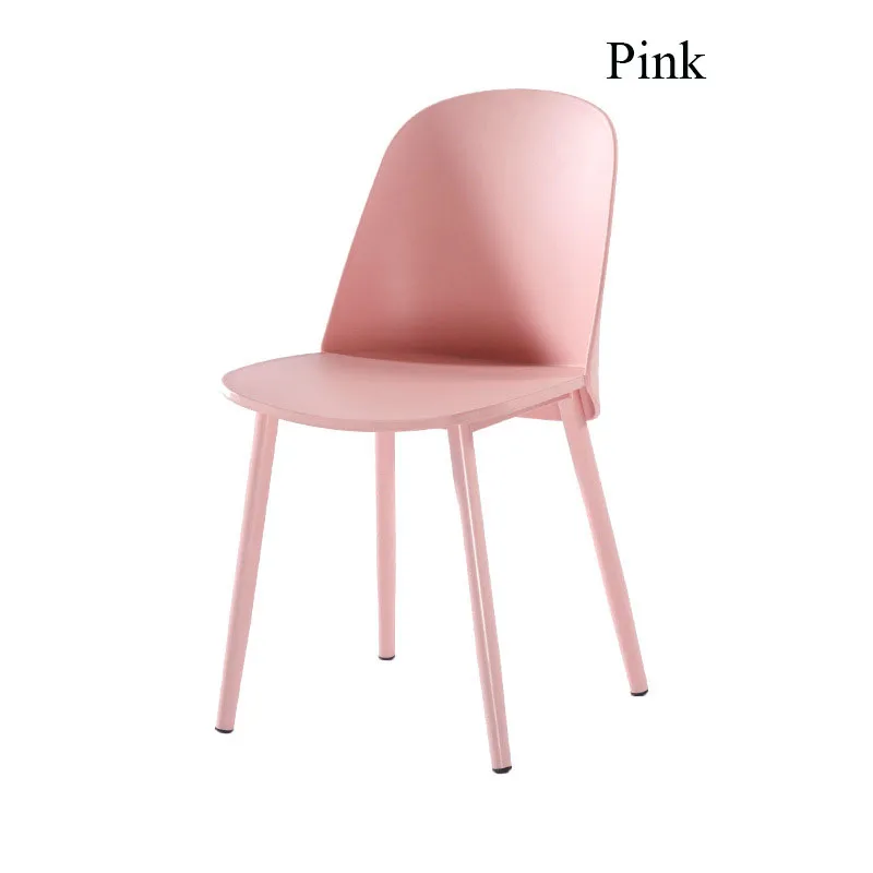 Скандинавский дизайн, креативная Повседневная мебель для кофейни, обеденный стул, офисное пластиковое минималистичное Спальное кресло для учебы, удобное заднее кресло - Цвет: Розовый