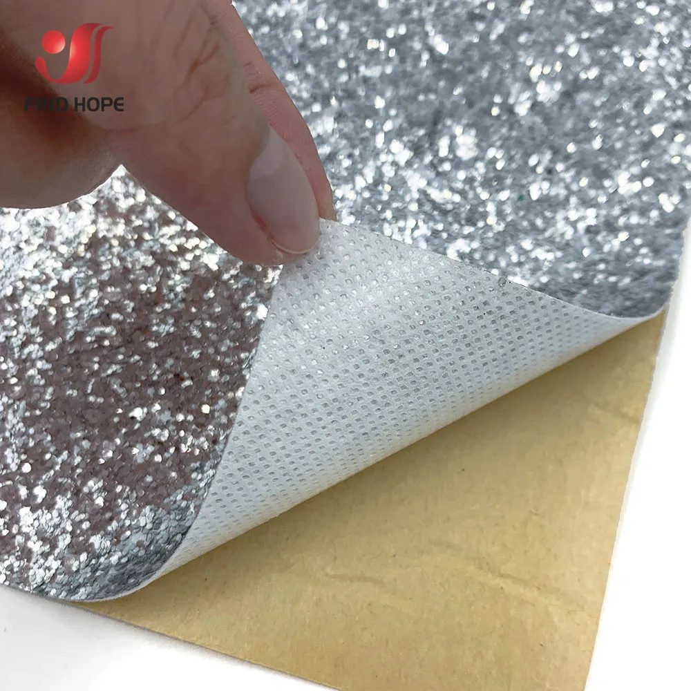 A4 20/40x120cm Self Adhesive Chunky Glitter Fabric Sparkly Vinyl Leather 3D Wallpaper Stair Border DIY Sticker Roll