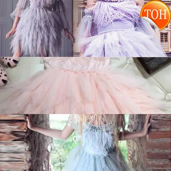 

Big Size 2-12Yrs Kids Dresses for Girls Elegant Feather Tassels Girls Wedding Party Dress Girls Princess Dresses Clothing