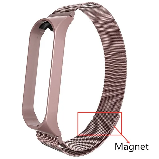 Магнитный умный браслет на запястье, ремешок для Xiaomi mi, ремешок для 3, 4, mi Band, 4, 3, металлический браслет, ремешок на запястье из нержавеющей стали - Цвет: Magnet Retro Gold