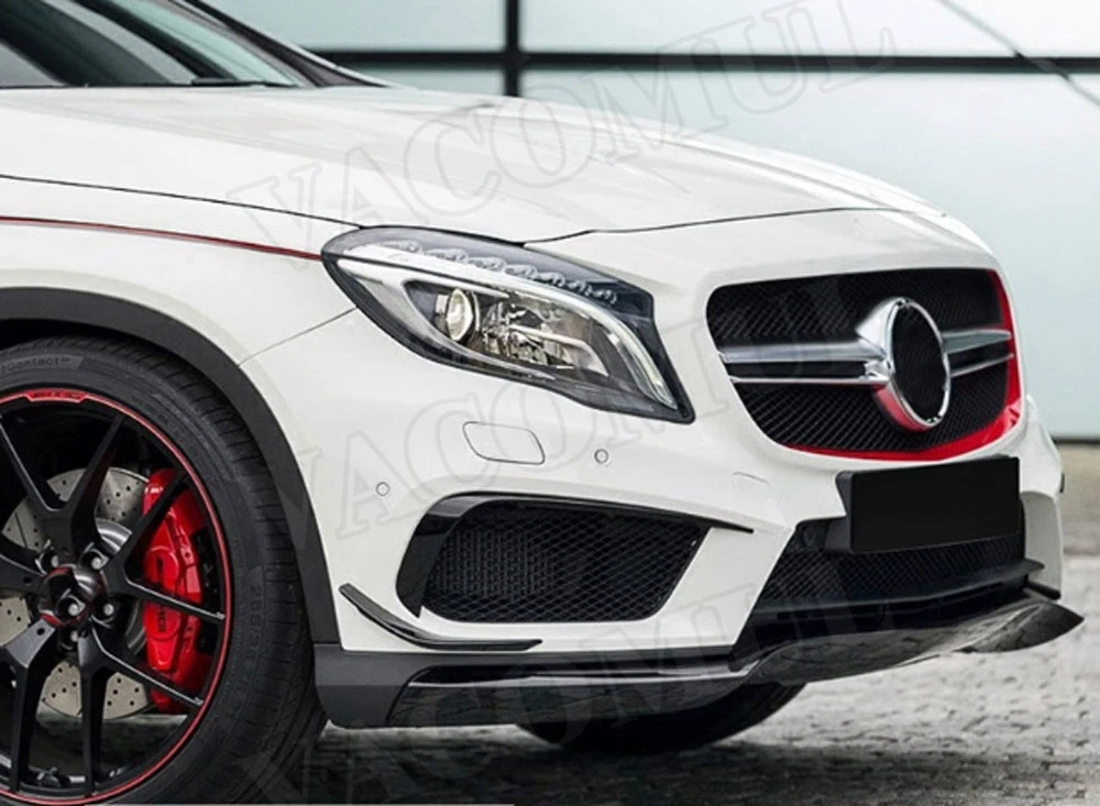 Накладка переднего бампера из углеродного волокна для Benz gla класса X156 GLA200 GLA260 GLA45- ABS противотуманные фары