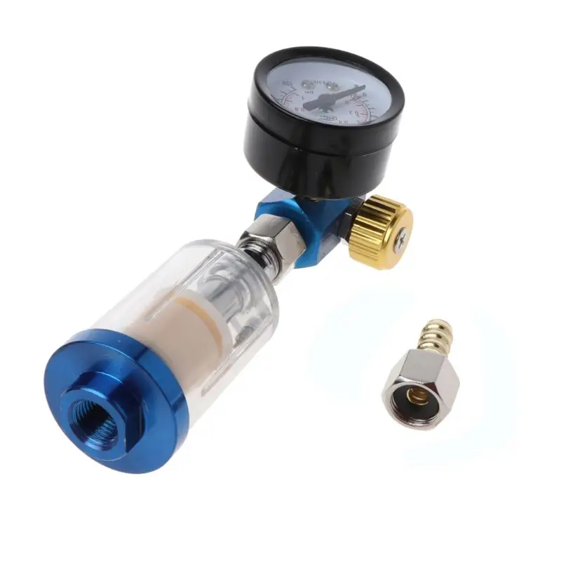 High Quality Spray Gun Air Regulator Gauge + In-line Water Trap Filter Tool + JP/EU/US Adapter Pneumatic Spray Gun Accessories