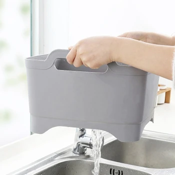 

Wash Basin with Drain Plug Carry Handles for 9L Capacity, Fruits Drainer Basket Vegetable Sink Colander Dishpan