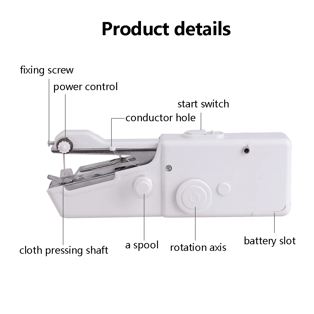 Portable Household Hand Sewing machine Mini Multifunction Handheld Needle Stitch machines needlework Cordless for Clothes Fabric