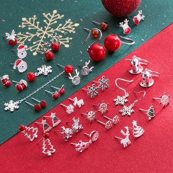 

Christmas Series Earrings Snowflake Bell Santa Claus Christmas Tree Women Ear Stud Jewelry Beautiful Christmas Gifts