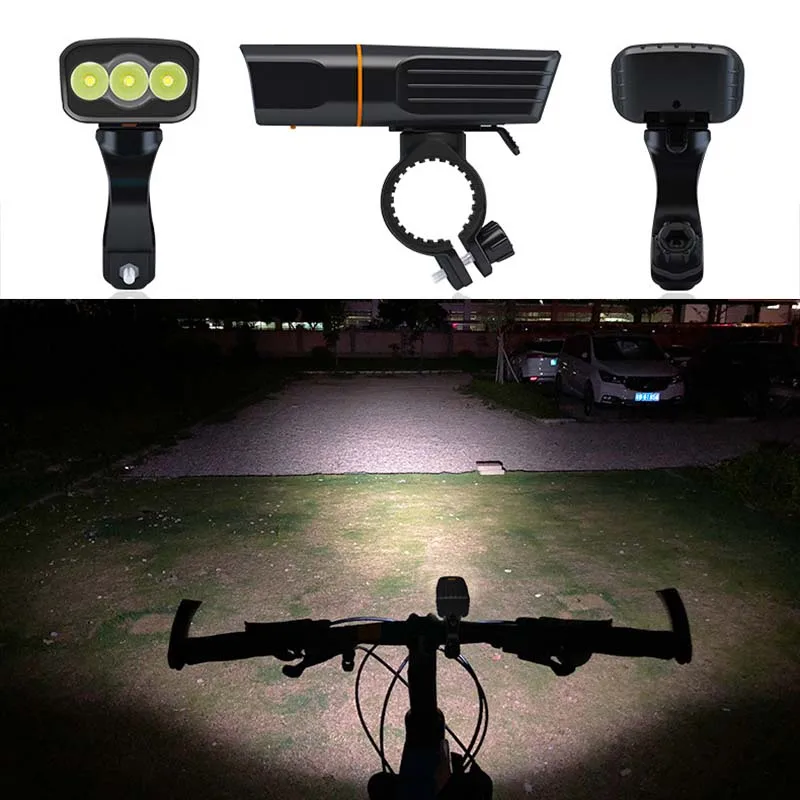 Bike Lights Set 3*L2/T6 LED Bicycle Light USB Charging Mobile Power Built-In 18650 Battery 3 Modes Front Headlight Lamp