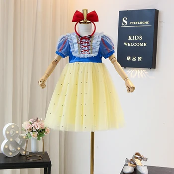 

Girls dress cosplay summer new children's dress snow white froze dress little girl performance clothing kids clothing set
