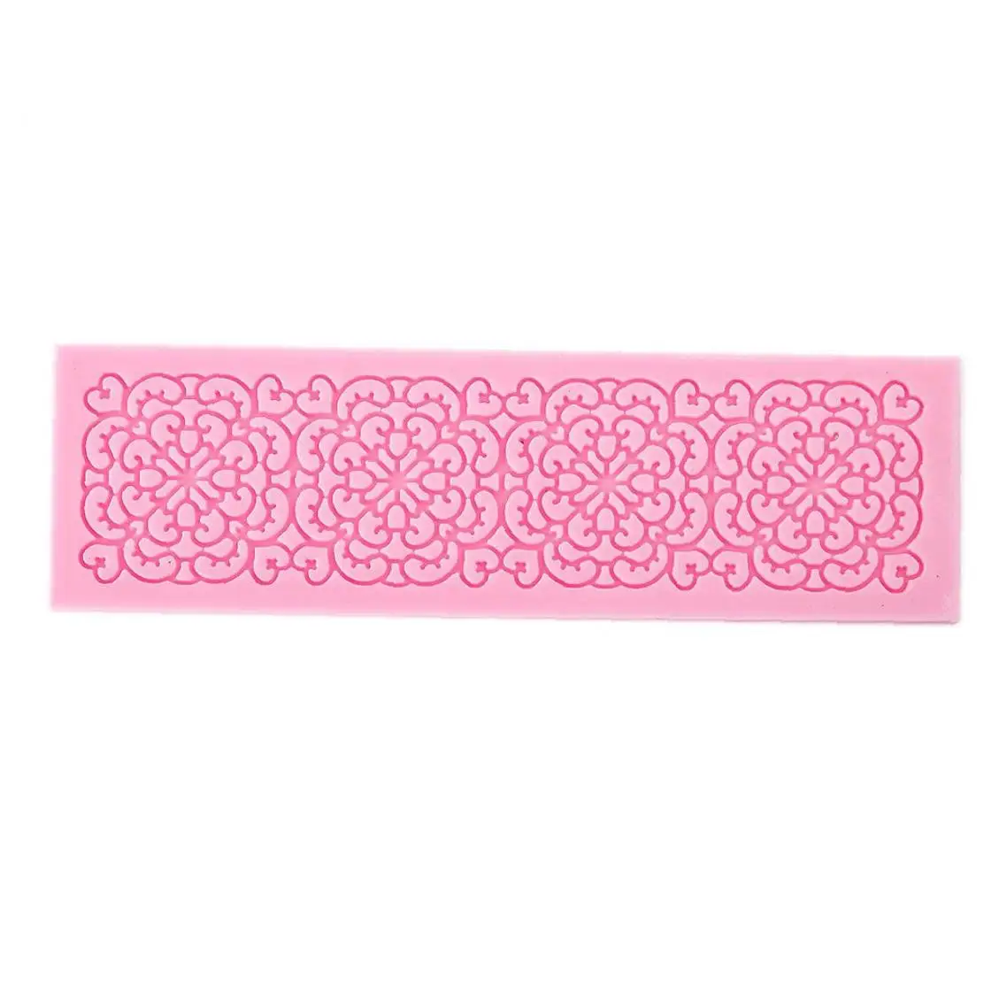 

Fondant Impression Lace Mat Cake Decorating Mold Cupcake Topper Tool Icing Candy Imprint Baking Moulds Pink