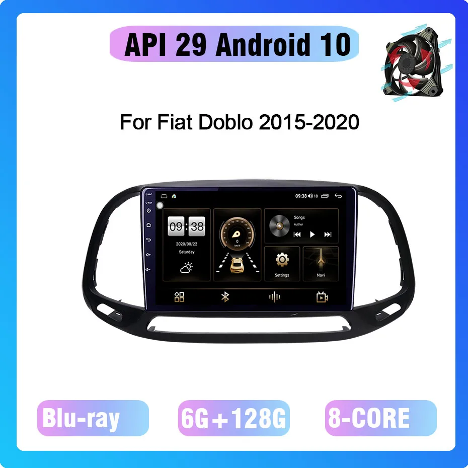 COHO для Fiat Doblo 2015 2020 Android 10 0 Восьмиядерный 6 + 128G Автомобильный мультимедийный плеер стерео приемник радио
