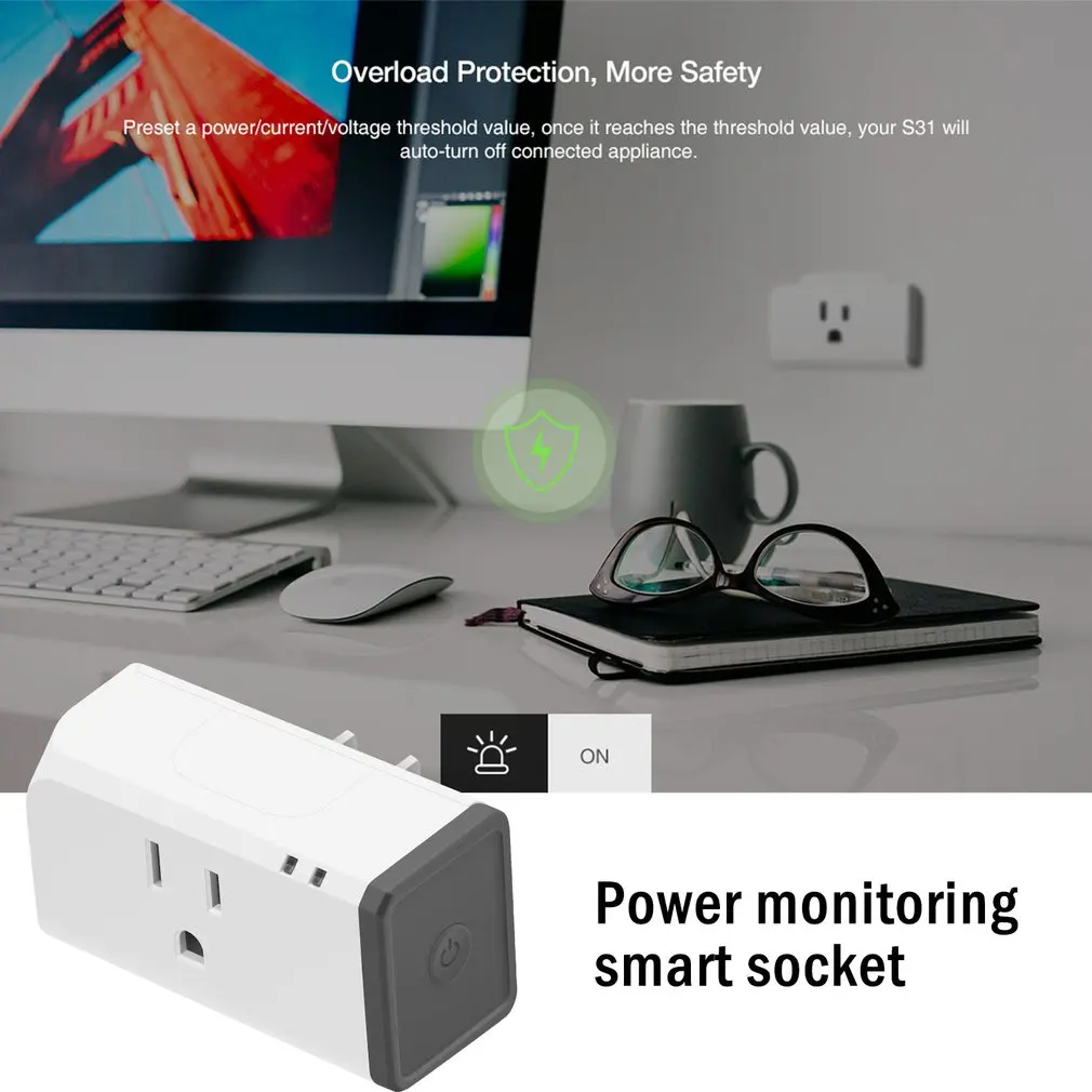 S31 US 16A Мини Wifi умная розетка для дома измеритель энергопотребления монитор энергопотребления приложение дистанционного управления IFTTT с Alexa