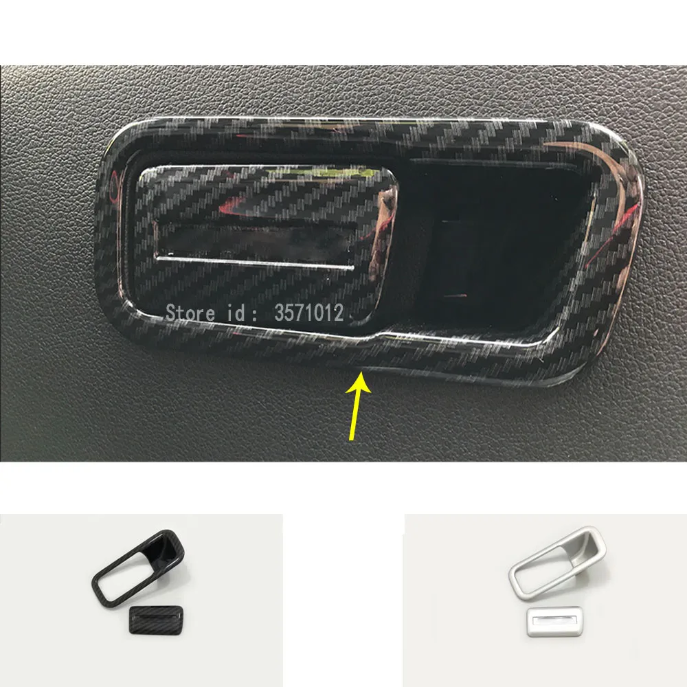 

Car Sticker Inner Inside Co-Pilot Glove Handle Bowl Box Front Trim Panel Frame 2pcs For Hyundai Kona Encino Kauai 2017 2018 2019