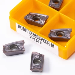 10 pçs + nova aomt123608 peer m vp15tf alta qualidade aomt 123608 cnc rosto moagem inserção carboneto ferramenta de alta qualidade ferramenta torneamento