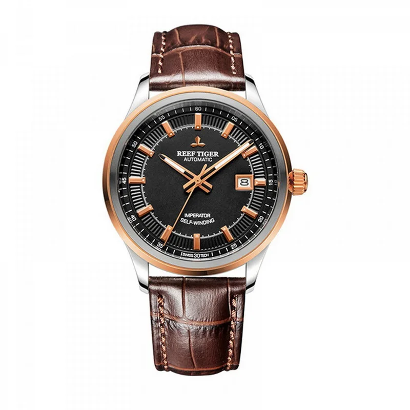 automatic watch p6 Мужские автоматические часы, мужские наручные часы Reef Tiger, роскошные часы reloj, 100 м, водонепроницаемые механические наручные часы montre homme RGA8015 - Цвет: automatic watch p6
