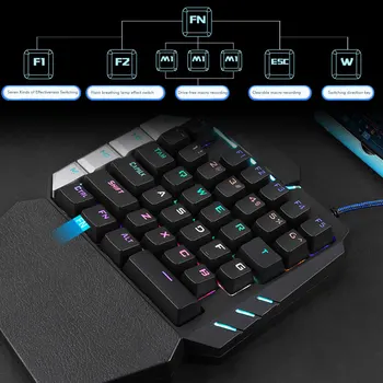 

Wired Gaming Keyboard One-hand Operation Mobile Games External Connection Mechanical Keyboard Keypad