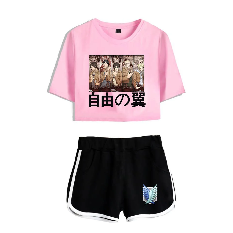 COSREA Attack On Titan Cosplay Costume Survey Corps Logo Short Sleeve Shirt Sport Suits Girls Tees Shorts T Running Sets Women -Zentai shop online Hbbd763c118c544cab7d0b34b1e81c8b5y.jpg