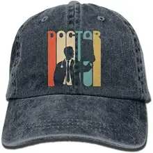 Винтажный стиль доктор силуэт взрослых джинсовая пиковая Кепка бейсбольная кепка