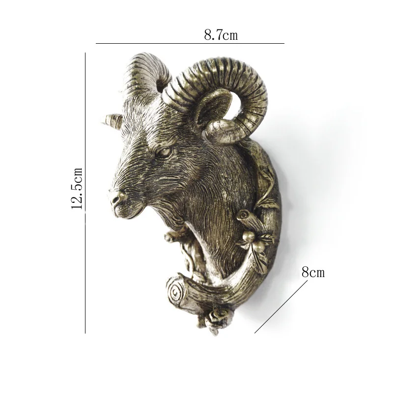 Goat Новые крючки для ванной комнаты, держатель для головы животного, крючок для украшения головы оленя, аксессуары для украшения дома, крючки для ключей, органайзер, держатель для ключей, настенный - Цвет: Goat