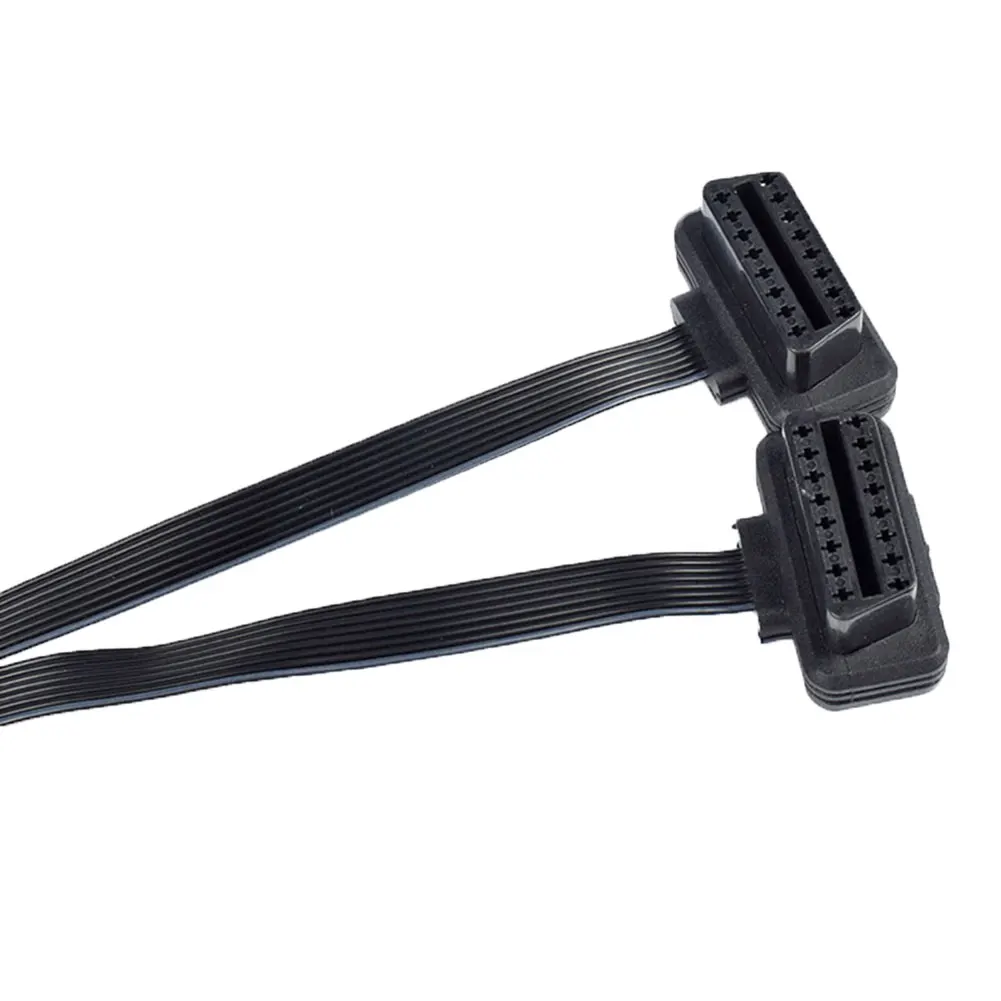 Прочный OBDII OBD2 16 Pin ELM327 Мужской Двойной Женский Y сплиттер локоть удлинитель