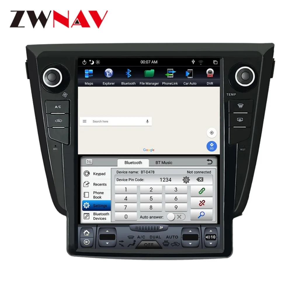 Clearance 4+64 Tesla style Android 8.1 Car Stereo Multimedia ForNISSAN X-TRAIL Qashqai 2013+ Radio GPS Navi Audio vertical screen headunit 9