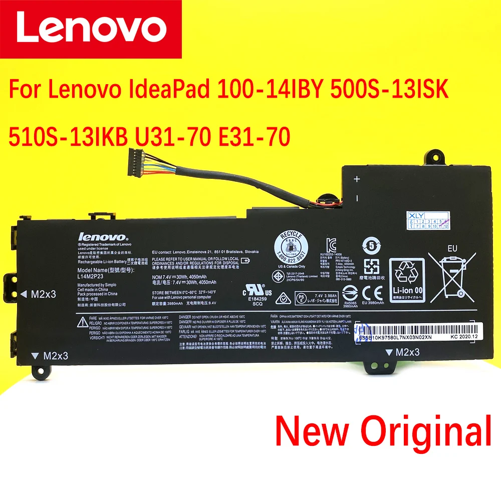 

Новый оригинальный аккумулятор для Lenovo IdeaPad 100-14IBY 500S-13ISK 510S-13IKB U31-70 L14S2P22 L14M2P24 L14L2P22 L14M2P23