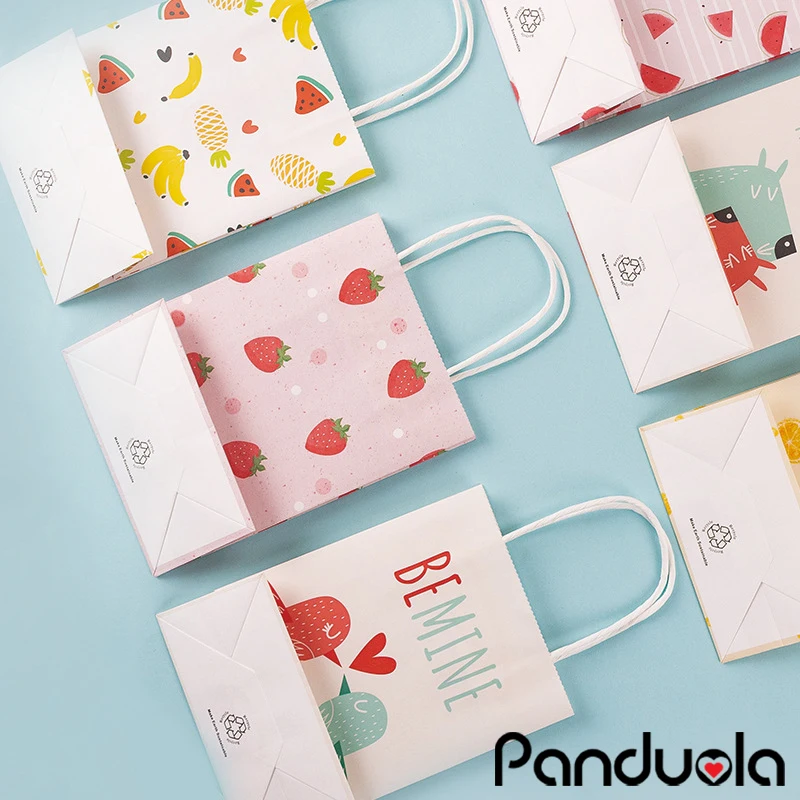 3 шт. 15x21x8 см мультфильм бумажные сумки с ручками свадебные сувениры и подарки для гостей коробка конфет и упаковка подарочные пакеты